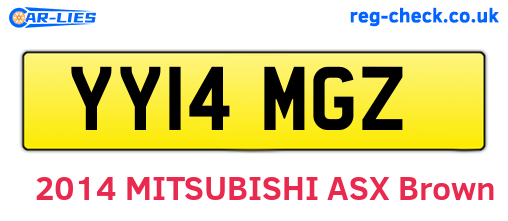 YY14MGZ are the vehicle registration plates.