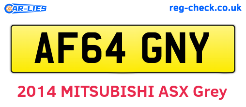 AF64GNY are the vehicle registration plates.