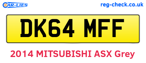 DK64MFF are the vehicle registration plates.
