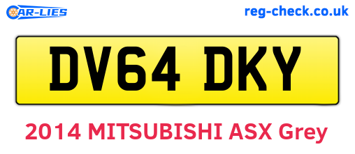 DV64DKY are the vehicle registration plates.