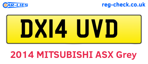 DX14UVD are the vehicle registration plates.