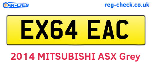EX64EAC are the vehicle registration plates.