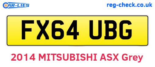 FX64UBG are the vehicle registration plates.