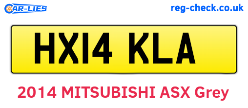 HX14KLA are the vehicle registration plates.