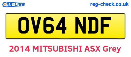 OV64NDF are the vehicle registration plates.