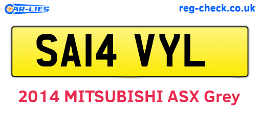 SA14VYL are the vehicle registration plates.
