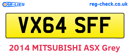 VX64SFF are the vehicle registration plates.