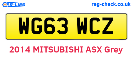 WG63WCZ are the vehicle registration plates.