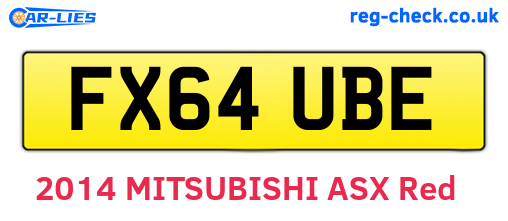 FX64UBE are the vehicle registration plates.