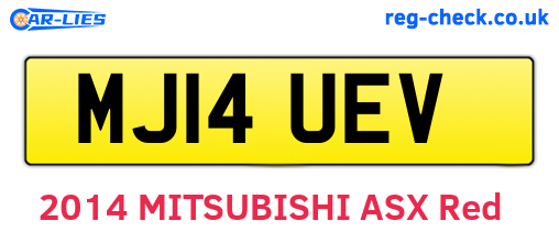MJ14UEV are the vehicle registration plates.