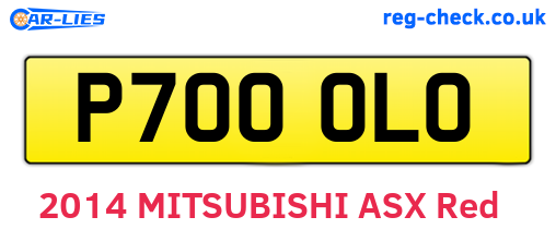 P700OLO are the vehicle registration plates.