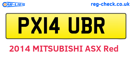 PX14UBR are the vehicle registration plates.