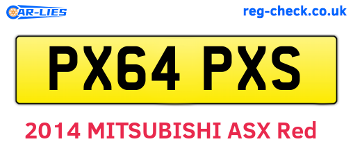 PX64PXS are the vehicle registration plates.
