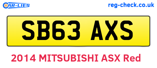 SB63AXS are the vehicle registration plates.