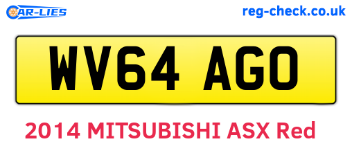 WV64AGO are the vehicle registration plates.