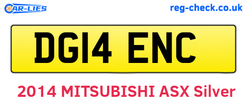 DG14ENC are the vehicle registration plates.