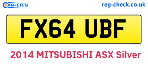 FX64UBF are the vehicle registration plates.