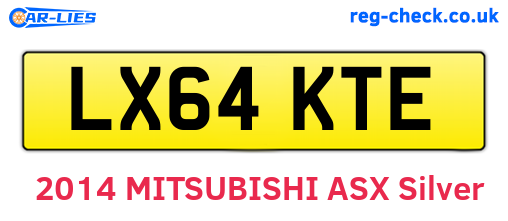 LX64KTE are the vehicle registration plates.