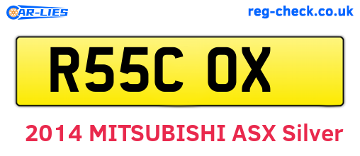 R55COX are the vehicle registration plates.