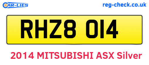 RHZ8014 are the vehicle registration plates.