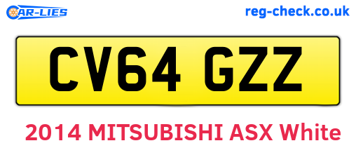 CV64GZZ are the vehicle registration plates.