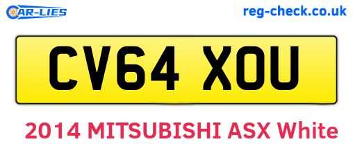 CV64XOU are the vehicle registration plates.