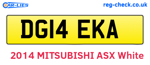 DG14EKA are the vehicle registration plates.