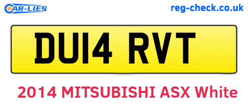 DU14RVT are the vehicle registration plates.