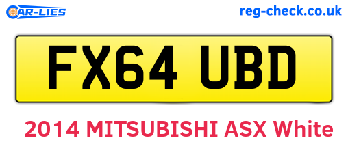 FX64UBD are the vehicle registration plates.
