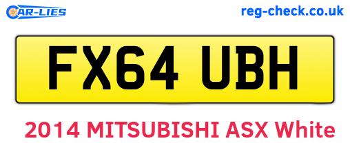 FX64UBH are the vehicle registration plates.