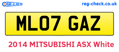 ML07GAZ are the vehicle registration plates.