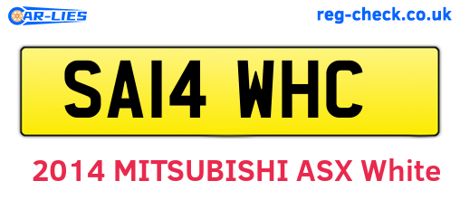 SA14WHC are the vehicle registration plates.