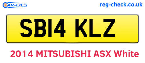 SB14KLZ are the vehicle registration plates.