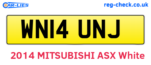 WN14UNJ are the vehicle registration plates.