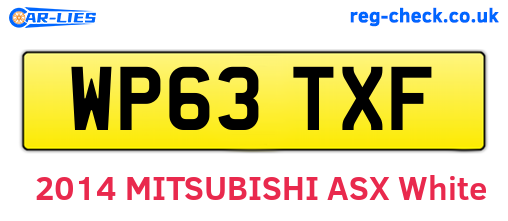 WP63TXF are the vehicle registration plates.