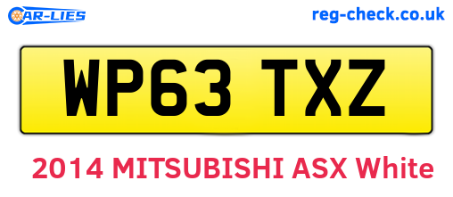 WP63TXZ are the vehicle registration plates.