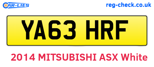 YA63HRF are the vehicle registration plates.