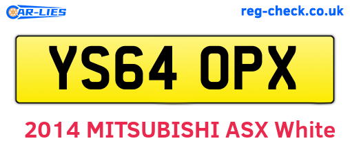 YS64OPX are the vehicle registration plates.