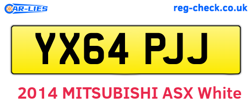 YX64PJJ are the vehicle registration plates.