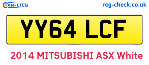 YY64LCF are the vehicle registration plates.