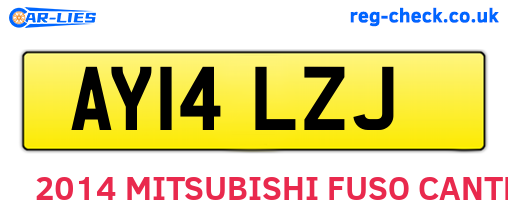 AY14LZJ are the vehicle registration plates.