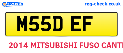 M55DEF are the vehicle registration plates.