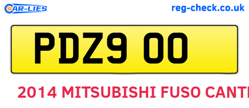 PDZ900 are the vehicle registration plates.