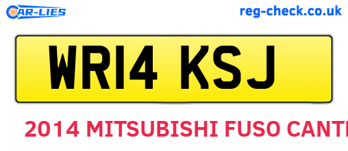 WR14KSJ are the vehicle registration plates.