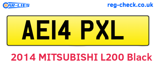 AE14PXL are the vehicle registration plates.