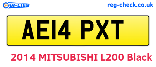 AE14PXT are the vehicle registration plates.