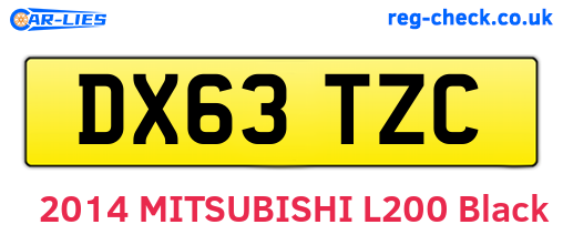 DX63TZC are the vehicle registration plates.