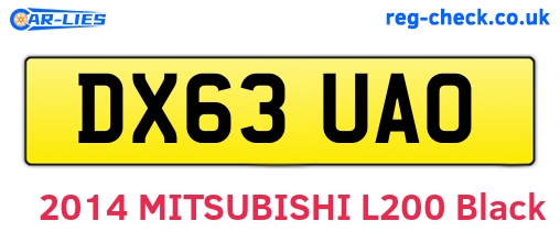 DX63UAO are the vehicle registration plates.