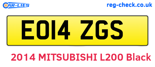 EO14ZGS are the vehicle registration plates.