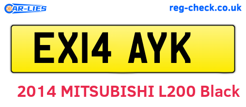 EX14AYK are the vehicle registration plates.